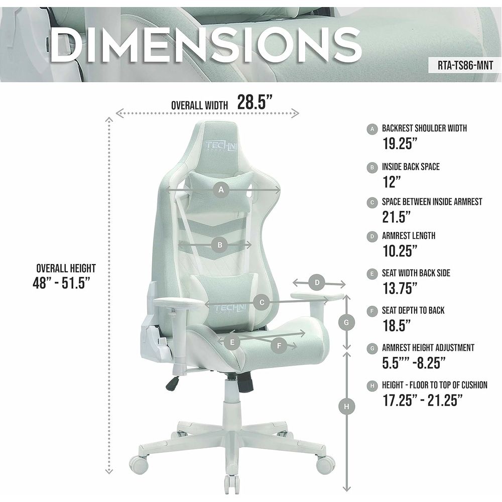 Pastel Green Multi-Layered Fab - đánh giá và giá Gaming Chair