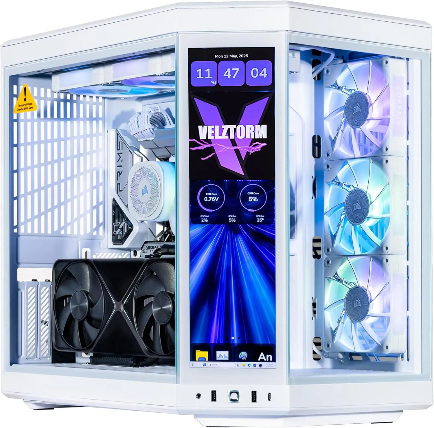 Velztorm LCD White Praetix Cus - đánh giá và giá Pc Gaming Y70