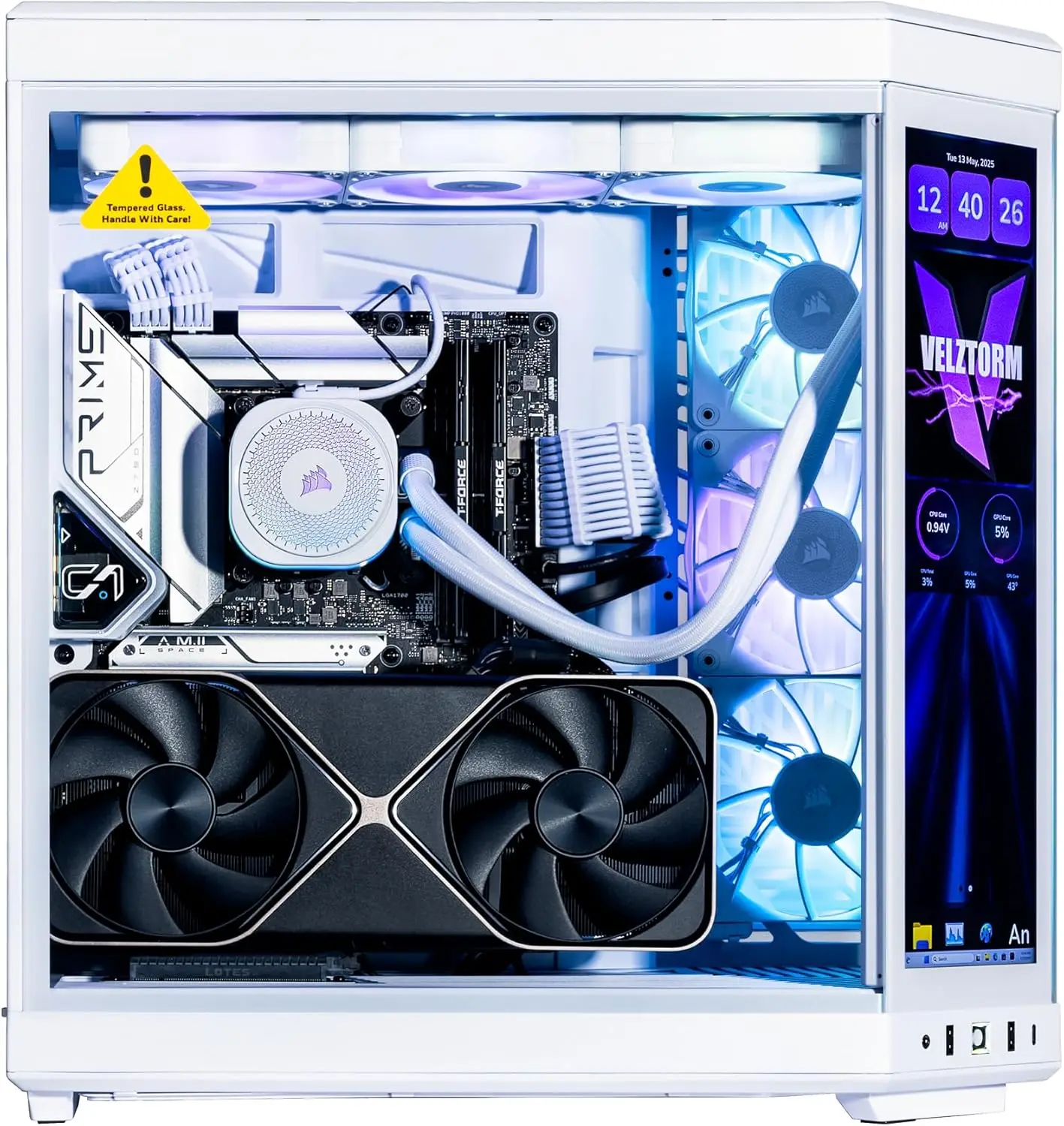 Velztorm LCD White Praetix Cus - đánh giá và giá Pc Gaming Y70