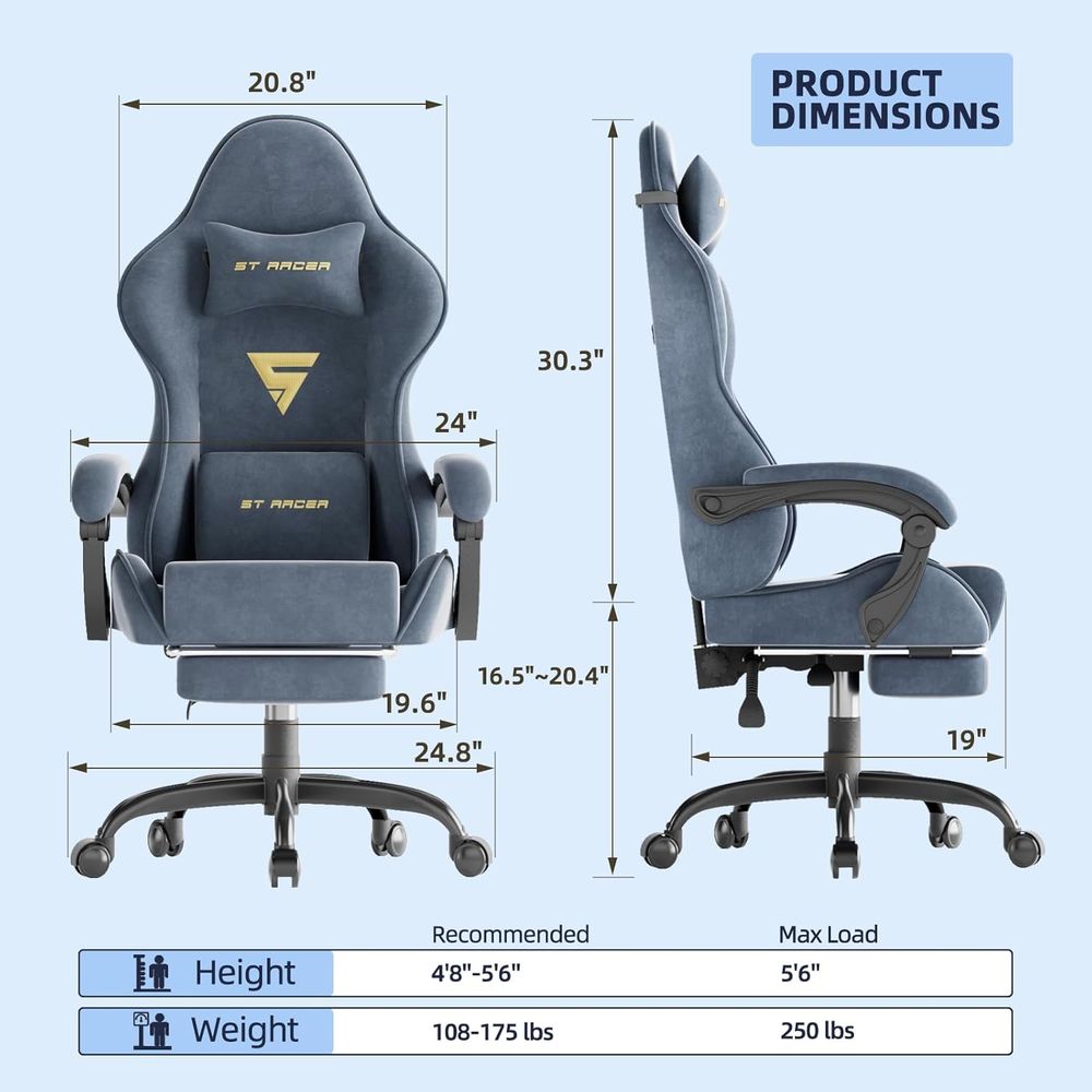 Ergonomic Gaming Chair with Fo - đánh giá và giá Gaming Chair