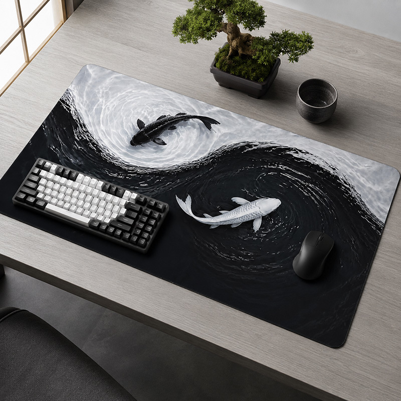 Black White Koi Mouse Pad Game - đánh giá và giá Pc Gaming White