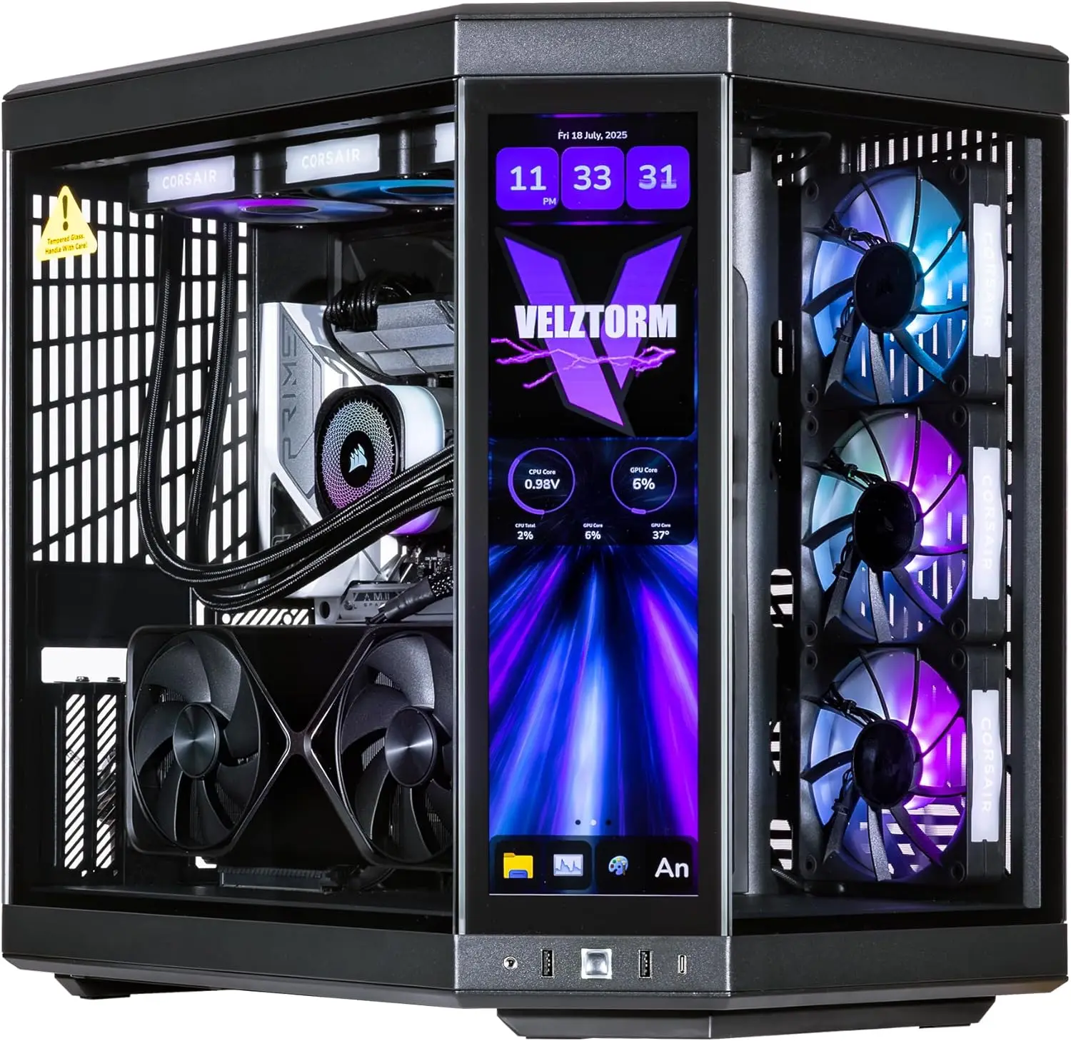 Velztorm LCD Black Praetix Cus - đánh giá và giá Pc Gaming Y70