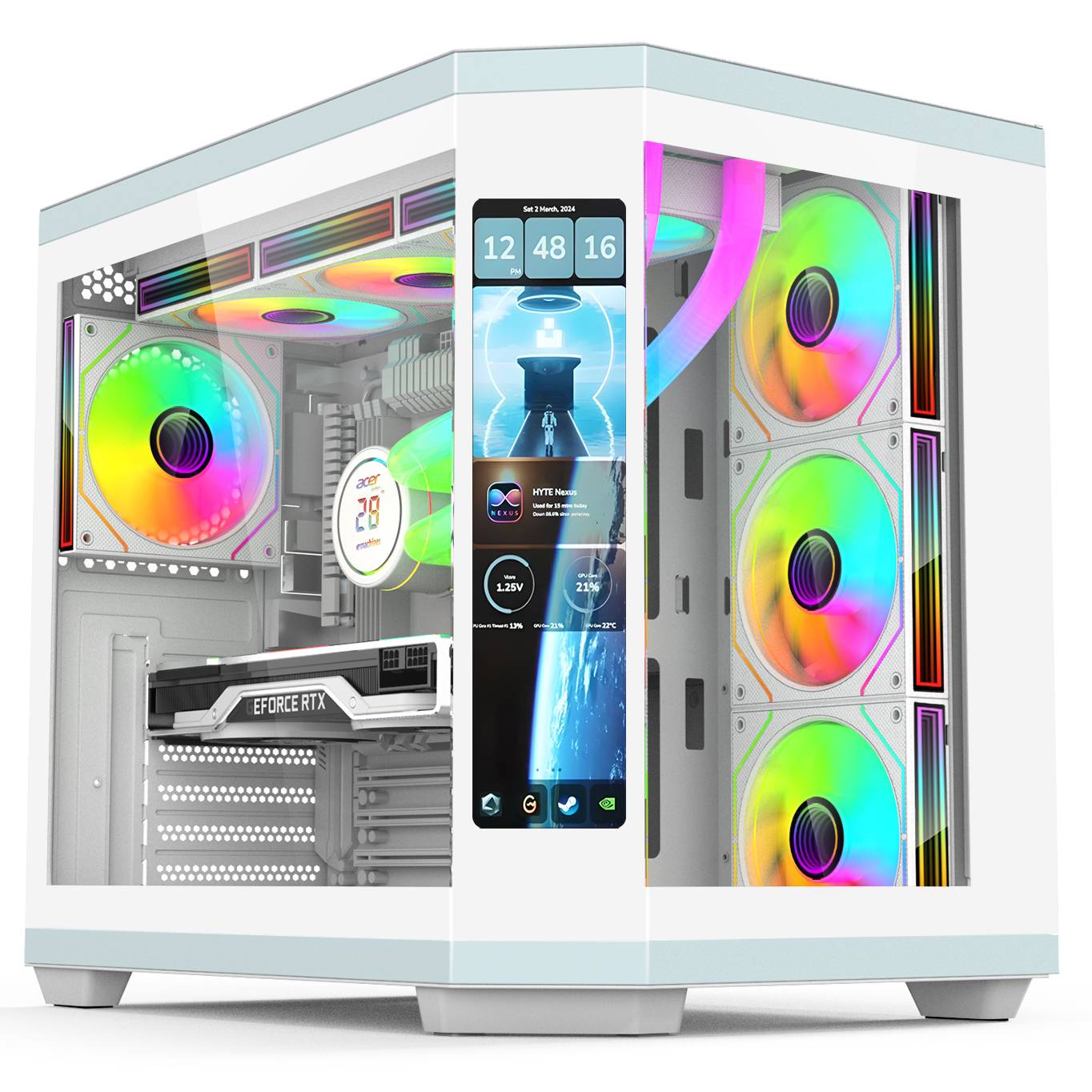 Full Tower Black And White ATX - đánh giá và giá Pc Gaming White